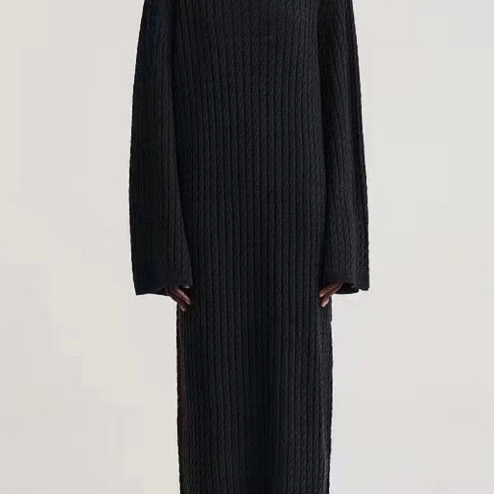 Toteme Black CableKnit Dress